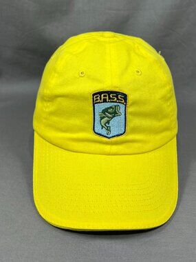 Bic Graphic BASS Fishing Baseball Hat Mens Yellow Adjustable Strapback Dad Cap